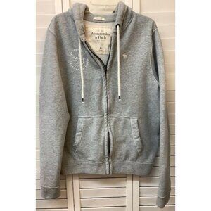 Abercrombie & Fitch Gray Zip-Up Hoodie Muscle Fit XL